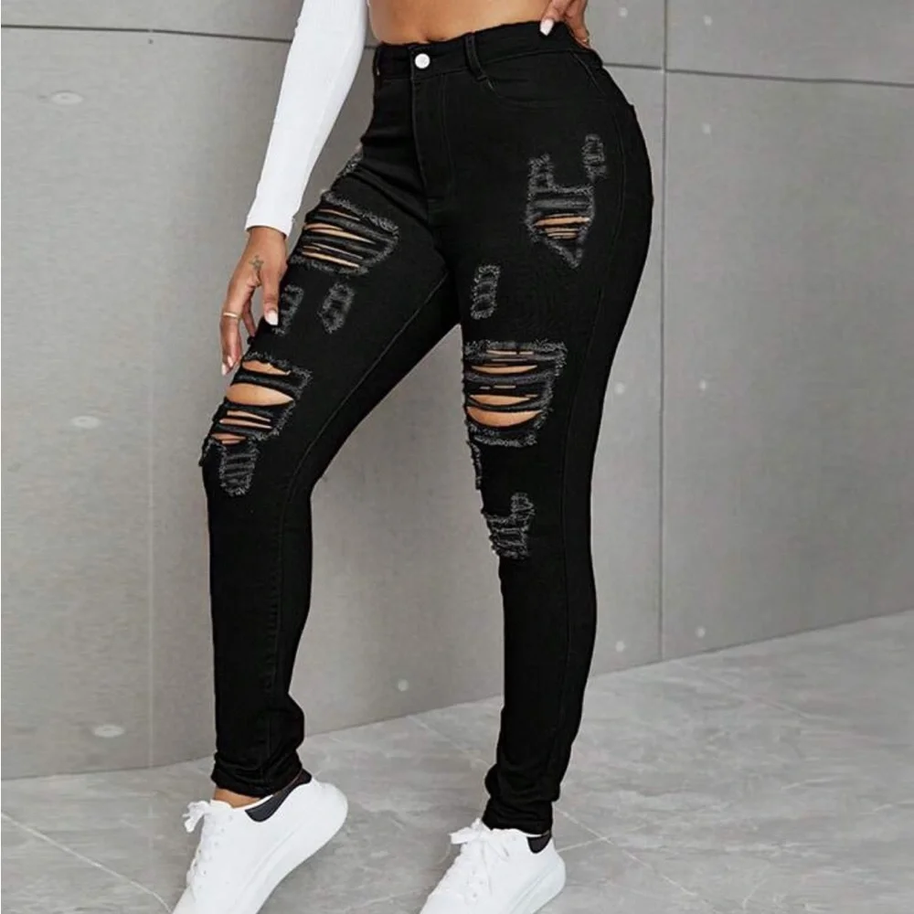 SHEIN sexy high waist ripped jeans - Picture 3 of 3